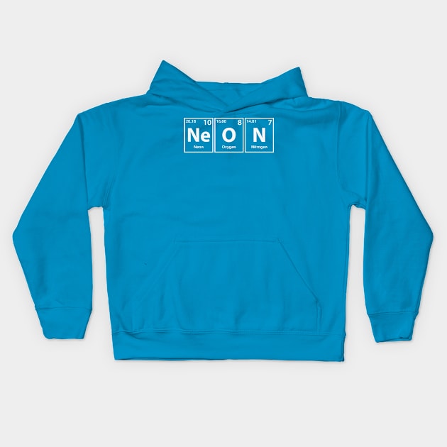 Neon (Ne-O-N) Periodic Elements Spelling Kids Hoodie by cerebrands